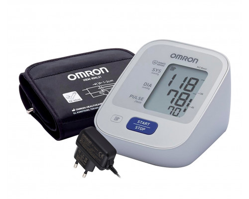 Тонометр автоматический Omron M2 Basic с адаптером+универсальная манжета